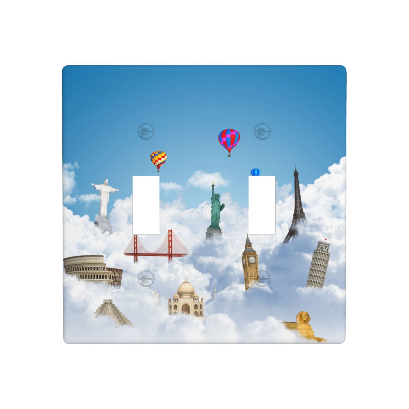 PAYOHTO Toggle Light Switch Wall Plate Landmarks Around the World ...