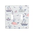 thumbnail image 1 of PAYOHTO Toggle Light Switch Wall Plate Marine Theme Striped Double Switch Cover Standard Size 2-Gang 4.50" x 4.5" Unbreakable Polycarbonate Thermoplastic, 1 of 6
