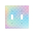 thumbnail image 1 of PAYOHTO Toggle Light Switch Wall Plate Mermaid Scales Double Switch Cover Standard Size 2-Gang 4.50" x 4.5" Unbreakable Polycarbonate Thermoplastic, 1 of 6