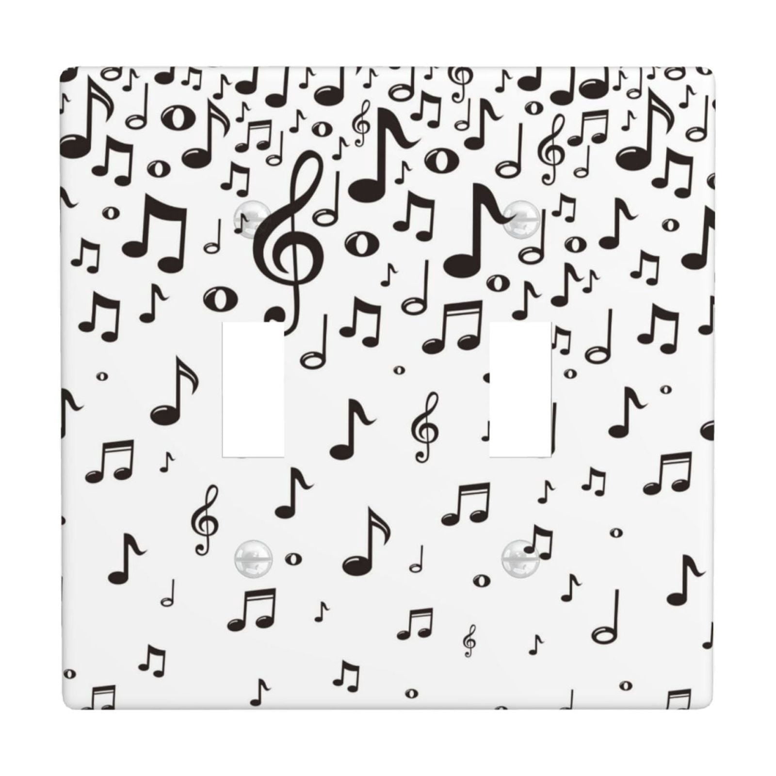 PAYOHTO Toggle Light Switch Wall Plate Music Notes Background Double ...