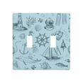 thumbnail image 1 of PAYOHTO Toggle Light Switch Wall Plate Sea Voyage Double Switch Cover Standard Size 2-Gang 4.50" x 4.5" Unbreakable Polycarbonate Thermoplastic, 1 of 6