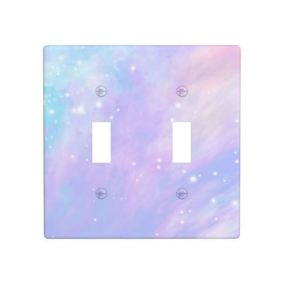 PAYOHTO Toggle Light Switch Wall Plate Sweet Color Abstract Background Double Switch Cover Standard Size 2-Gang 4.50" x 4.5" Unbreakable Polycarbonate Thermoplastic