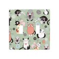 thumbnail image 1 of PAYOHTO Toggle Light Switch Wall Plate Texture Funny Cat Double Switch Cover Standard Size 2-Gang 4.50" x 4.5" Unbreakable Polycarbonate Thermoplastic, 1 of 6