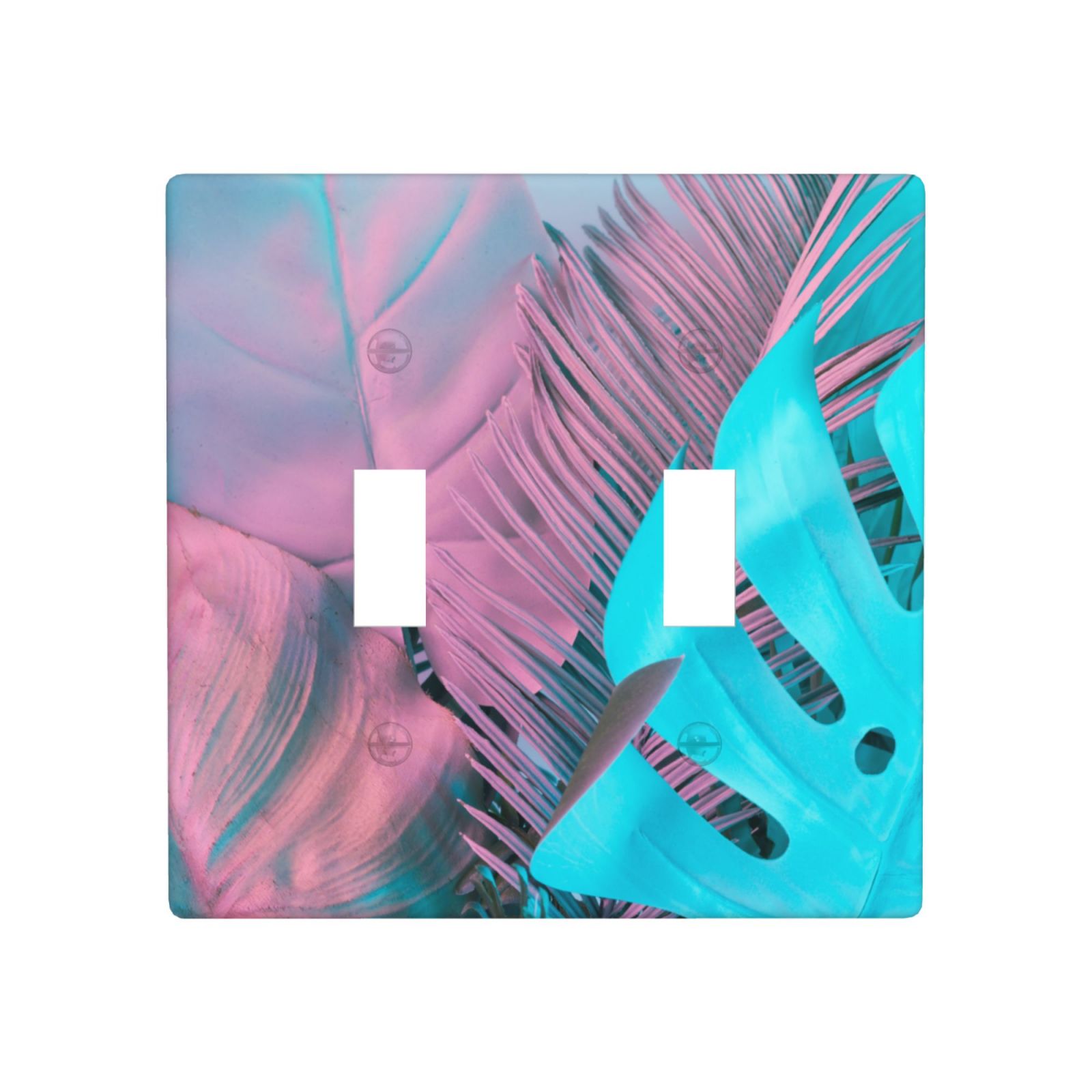 Kll Tropical Palm Leaves Wall Plate,Gloss Finish,Standard Size 1 - 5 X Kll Tropical Palm Leaves Wall Plate,Gloss Finish,Standard Size 1 - 5 X