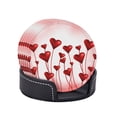 thumbnail image 1 of PAYOHTO Valentines Day Lover Red Heart Premium PU Leather Coasters Set - 6 Stylish Round Drink Coasters with Storage Box for Home and Office Use, 1 of 6