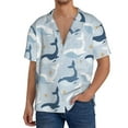 thumbnail image 1 of PAYOHTO Whales Marine Theme Mens Hawaiian Casual Short-sleeved Shirt Tropical Summer Beach Button Down Shirts, 1 of 7