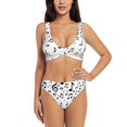thumbnail image 1 of PAYOHTO Women's Cross Front Bikini Set with High Elasticity Soft Padding Music Notes Background Bathing Suit Crop Top Swimsuit, 1 of 9