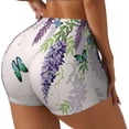 thumbnail image 1 of PAYOHTO Women's High Waist Butt Lifting Yoga Shorts Elastic Tight Fit Womens Exercise Shorts for Workout Running Cycling Floral Summer Pattern, 1 of 1
