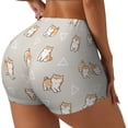 thumbnail image 1 of PAYOHTO Women's High Waist Butt Lifting Yoga Shorts Elastic Tight Fit Womens Exercise Shorts for Workout Running Cycling Shiba Inu Dog Design, 1 of 1