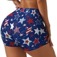 thumbnail image 1 of PAYOHTO Women's High Waist Butt Lifting Yoga Shorts Elastic Tight Fit Womens Exercise Shorts for Workout Running Cycling Stars Stripes, 1 of 1