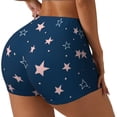 thumbnail image 1 of PAYOHTO Women's High Waist Butt Lifting Yoga Shorts Elastic Tight Fit Womens Exercise Shorts for Workout Running Cycling Stars and Dots Girly Print, 1 of 1