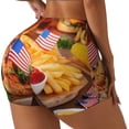 thumbnail image 1 of PAYOHTO Women's High Waist Butt Lifting Yoga Shorts Elastic Tight Fit Womens Exercise Shorts for Workout Running Cycling Table with Food for USA Day, 1 of 1