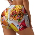 thumbnail image 1 of PAYOHTO Women's High Waist Butt Lifting Yoga Shorts Elastic Tight Fit Womens Exercise Shorts for Workout Running Cycling Table with Food, 1 of 1