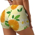 thumbnail image 1 of PAYOHTO Women's High Waist Butt Lifting Yoga Shorts Elastic Tight Fit Womens Exercise Shorts for Workout Running Cycling Vector Oranges Pattern, 1 of 1