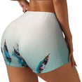 thumbnail image 1 of PAYOHTO Women's High Waist Butt Lifting Yoga Shorts Elastic Tight Fit Womens Exercise Shorts for Workout Running Cycling White Sand Beach and Boats, 1 of 1