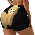 thumbnail image 1 of PAYOHTO Women's High Waist Butt Lifting Yoga Shorts Elastic Tight Fit Womens Exercise Shorts for Workout Running Cycling Cute and Adorable Alpaca Cartoon, 1 of 1