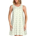 thumbnail image 1 of PAYOHTO Women's Sleeveless Dress Nautical Ship Wheels Anchors Summer Dress Casual Floral Print Round Neck A Line Beach Short Sundress​ with Pockets​, 1 of 8