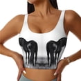 thumbnail image 1 of PAYOHTO Women's Sports Vest Black Horse White Photo Quick-drying Breathable Lightweight Elastic Exercise Daily Wear Summer Gift, 1 of 10