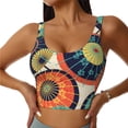 thumbnail image 1 of PAYOHTO Women's Sports Vest Retro Geometric Figures Quick-drying Breathable Lightweight Elastic Exercise Daily Wear Summer Gift, 1 of 10
