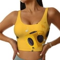 thumbnail image 1 of PAYOHTO Women's Sports Vest Yellow Headphones Quick-drying Breathable Lightweight Elastic Exercise Daily Wear Summer Gift, 1 of 7