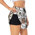 thumbnail image 1 of PAYOHTO Women's Workout Gym Shorts Lightweight Double-Layer Sports Shorts for Running Tennis Golf Funny Cartoon Cats Pattern, 1 of 1