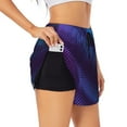 thumbnail image 1 of PAYOHTO Women's Workout Gym Shorts Lightweight Double-Layer Sports Shorts for Running Tennis Golf Glowing Halftone Neon, 1 of 1