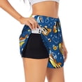 thumbnail image 1 of PAYOHTO Women's Workout Gym Shorts Lightweight Double-Layer Sports Shorts for Running Tennis Golf Planes Cartoon with Funny Pilot, 1 of 1