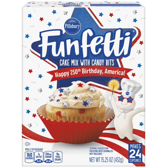 Pillsbury Funfetti Stars and Stripes Cake Mix 15.25 oz