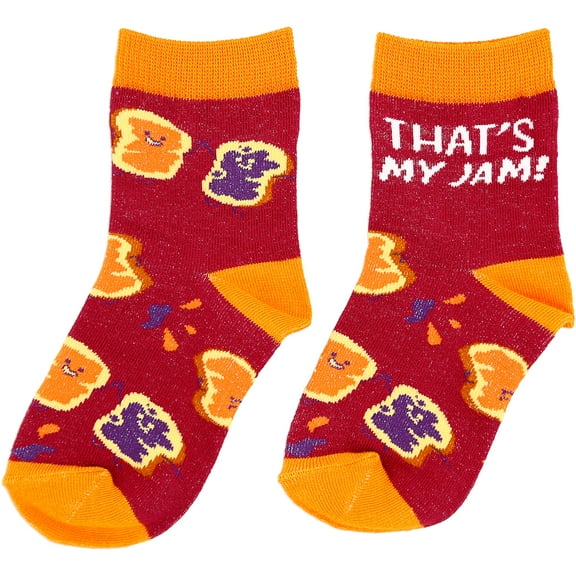 Pavilion Gift Company - PB & J - S/M Youth Cotton Blend Crew Socks
