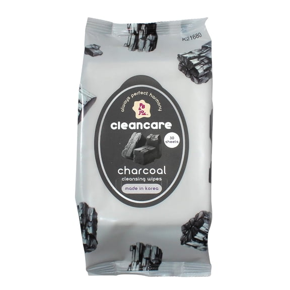 PB & JAY Cleancare Cleansing Wipes 30 Count Makeup Remover for Deep Clean & Fresh Skin Hydrating Korean Face Wipes for Sensitive Skin (Charcoal)