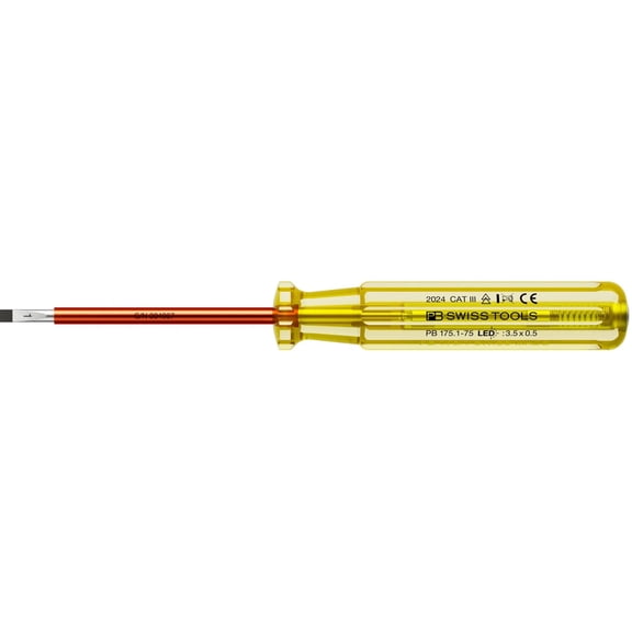PB Swiss PB 175.1-75 LED 100-250 VAC Phase Tester & Slotted Screwdriver