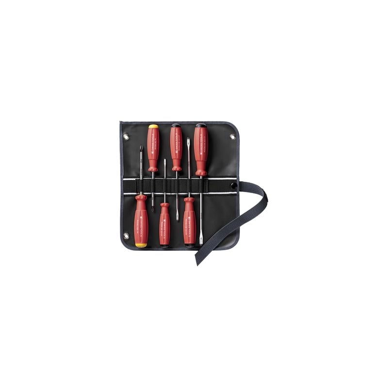 PB Swiss PB 8560.SU GY Screwdriver Set Slotted/Phillips in Roll-Up Case
