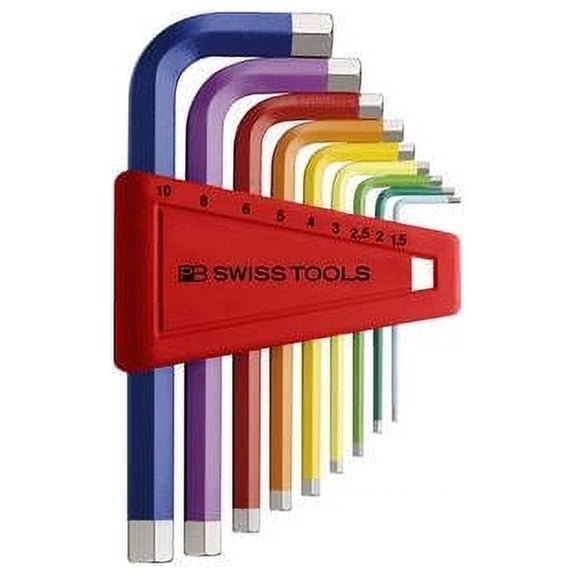 PB Swiss Tools PB 210.H-6 RB Hex Key Set Metric Rainbow 1.5-6mm 7-Piece