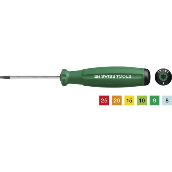 PB Swiss Tools PB 8400.9-60 GR SwissGrip Screwdrivers, Torx