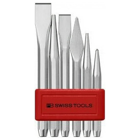PB Swiss Tools PB 855.B CN Flat And Cross-Cut Chisel Set 6 Pieces