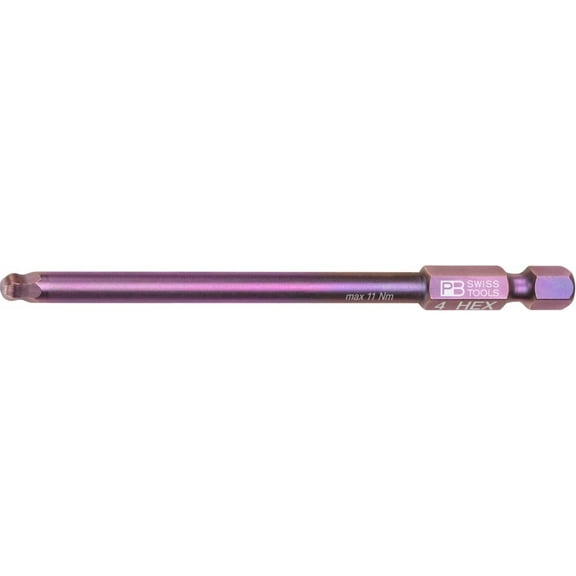 PB Swiss Tools PB E6L.212/4 PrecisionBit, 1/4" Bits, E6, Hex with Ball End