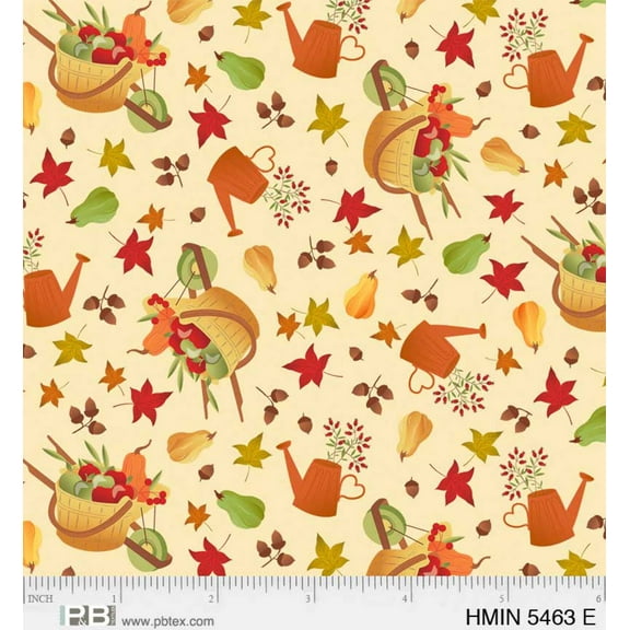 P B Textiles Harvest Minis Apple Picking Toss Cream Thanksgiving Price per Yard