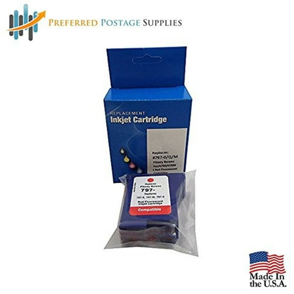 PB k7mo Compatible Red Ink Cartridge + (100 Labels) mailstation2 PB 797 PB k7m0 Ink Cartridge k700 Ink Cartridge Mailstation 2 Ink for pb k7mo