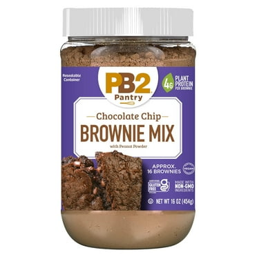 PB2 Foods Chocolate Chip Brownie Mix with Peanut Powder, 16 oz (454 g)