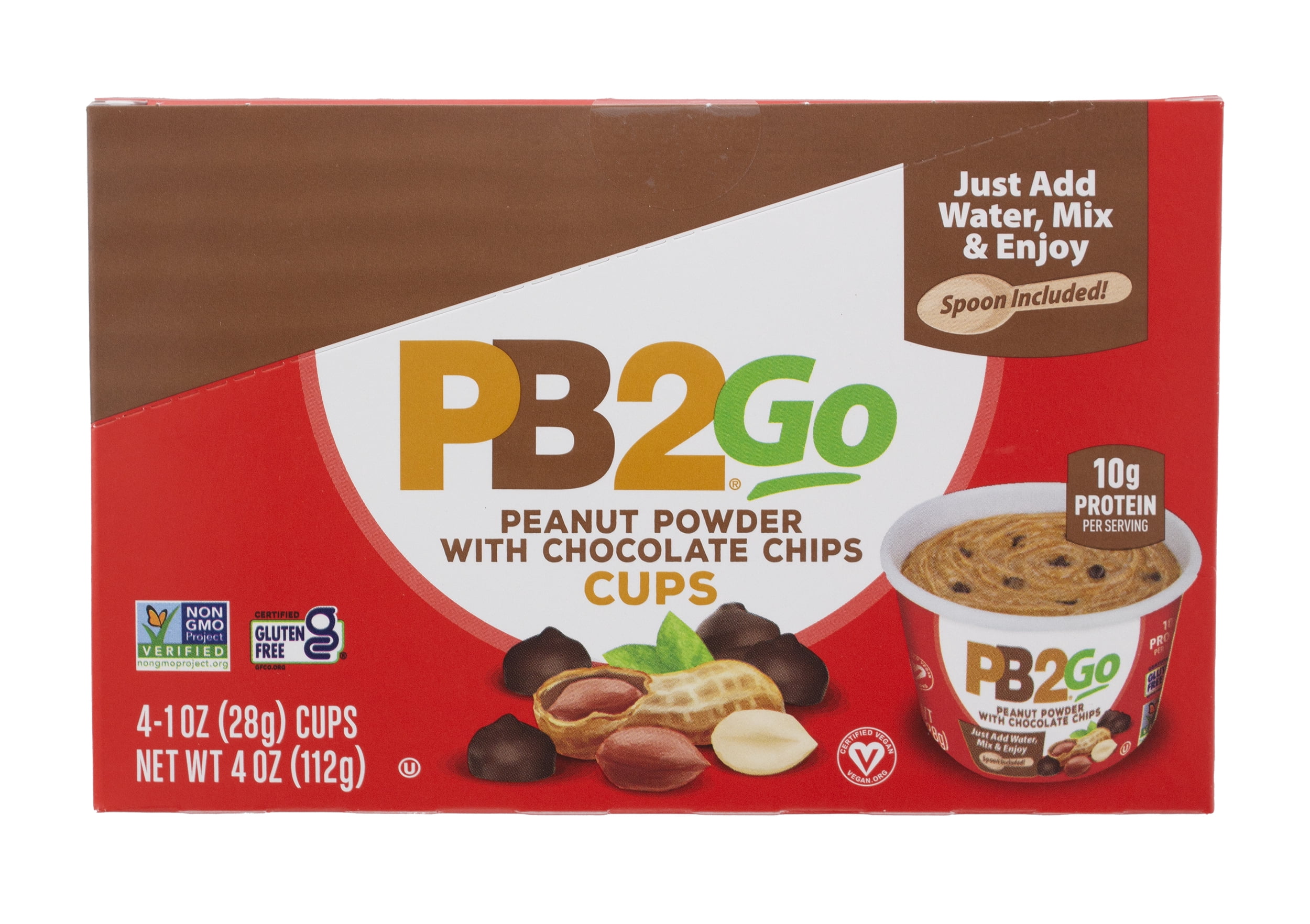PB2 Foods Go Peanut Powder With Chocolate Chips Cups, 1 OZ, 4PK