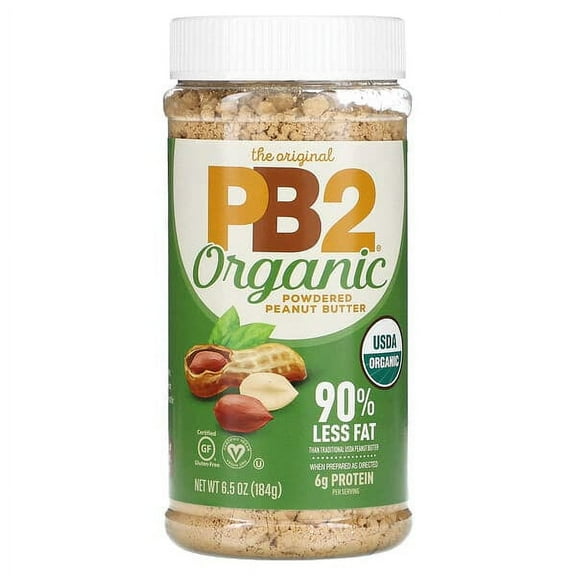 PB2 Foods, Organic Powdered Peanut Butter, 6.5 oz Pack of 2