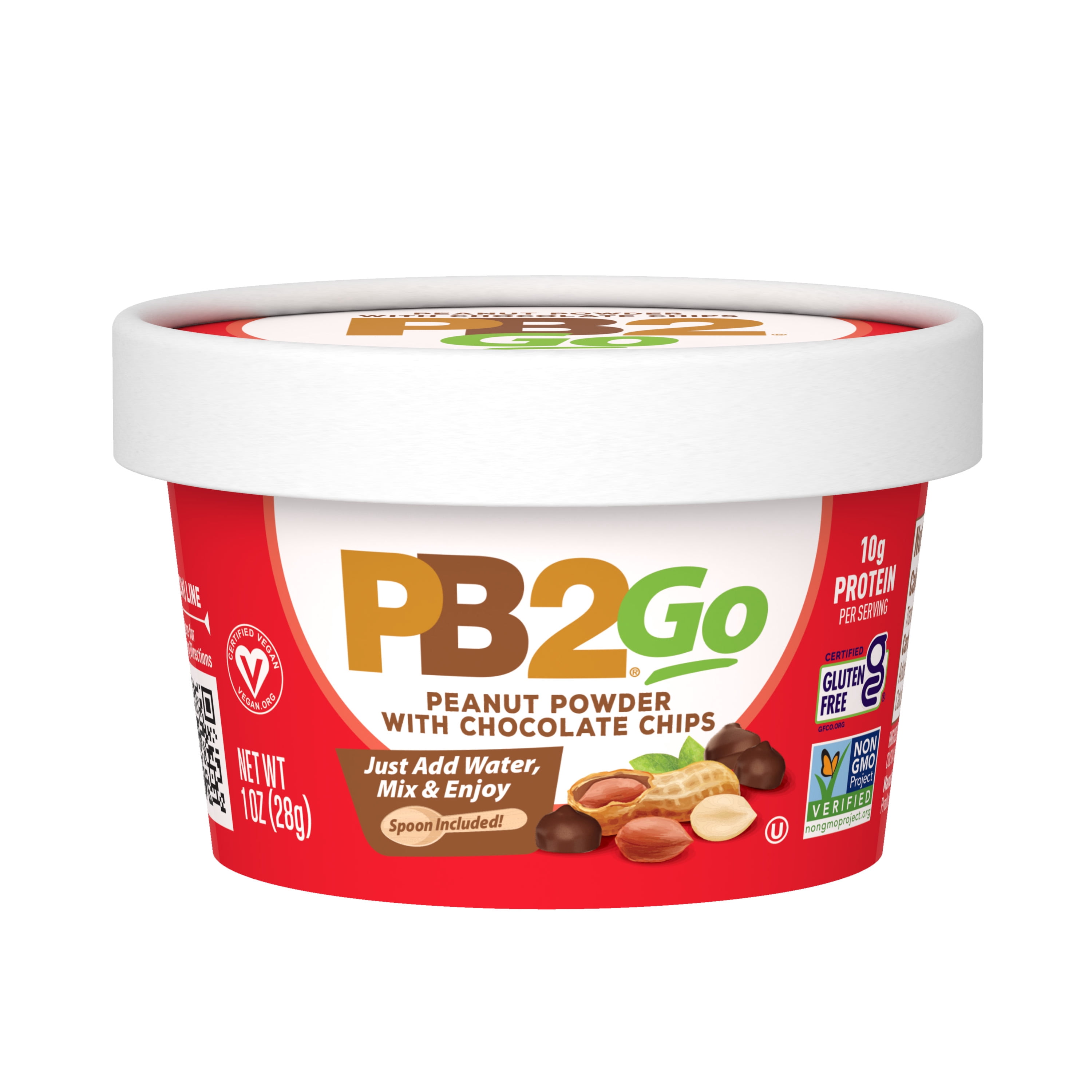 PB2, Go Peanut Powder with Chocolate Chips Cups, 28g