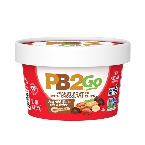 PB2, Go Peanut Powder with Chocolate Chips Cups, 28g