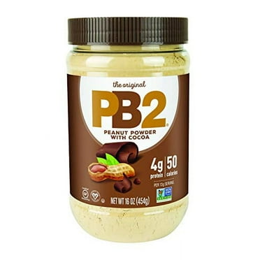 PB2 Powdered Chocolate Peanut Butter with Cocoa - 4g of Protein, 90% Less Fat, Certified Gluten Free, Only 50 Calories per Serving for Shakes, Smoothies, Low-Carb, Keto Diets