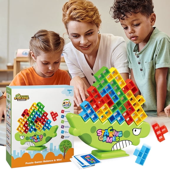 Kids Balance Game, 64PCS Stacking Board Game for Kids & Adults, Building Blocks Game for Patience, Focus & Family Fun