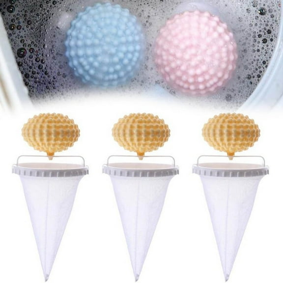 PBAZIH 2024 New Floating Hair Filtering Mesh Bags - 3pcs Reusable Washing Machine Hair Filter, Pet Hair Remover for Laundry, Lint Catcher for Dog and Cat Fur Removal