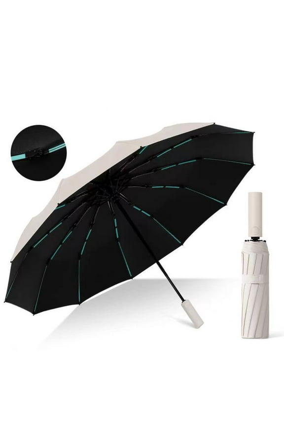 60-Rib Folding Umbrella – Fully Automatic, Windproof, Sun Protection & Rainproof Umbrella with Reinforced Frame, One-Touch Open & Close, Portable, Durable, Ideal for Commuting & Outdoor Use