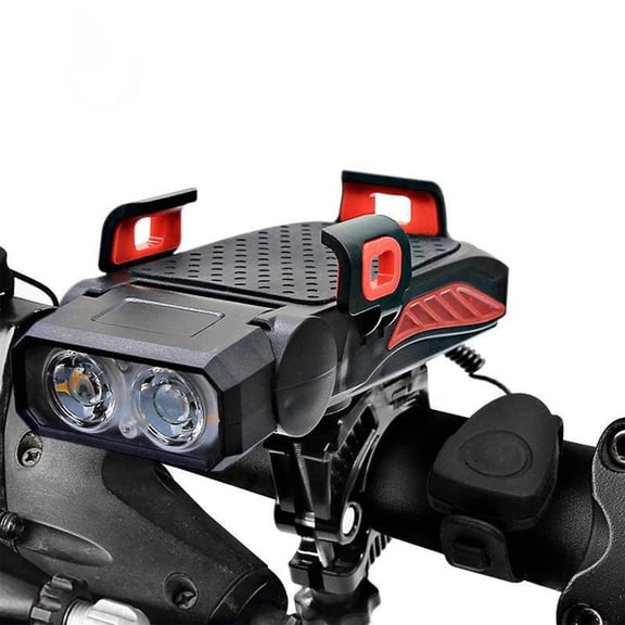 PBAZIH Bike Phone Holder with USB Charging, Night Riding Headlight, Waterproof Multi-Function Phone Stand for Cycling, High Brightness, Emergency Battery for Outdoor Riding