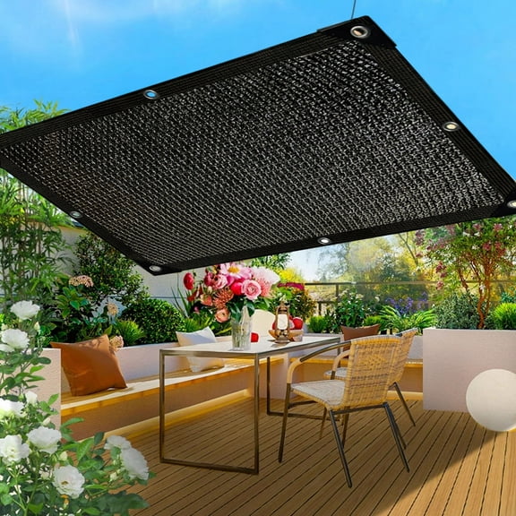 PBAZIH Blackout Shade Cloth Sunblock Mesh Cover with Grommets for Pergola, Greenhouse, Garden, Patio, Balcony - 90% UV Protection, Durable, Breathable, Reinforced Corners, 200x300cm