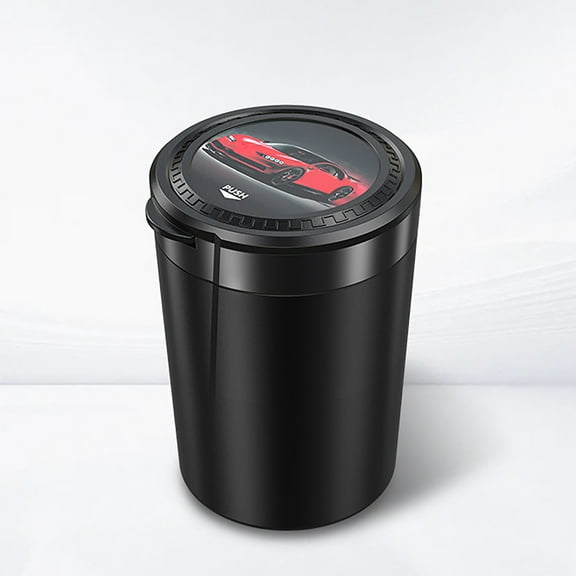PBAZIH Car Ashtray with Metal Inner Compartment, Smokeless, Multi-function One-button Open Lid, Keeps Your Car Clean and Fresh, Portable Car Ashtray for Smoking, Travel, and Outdoors
